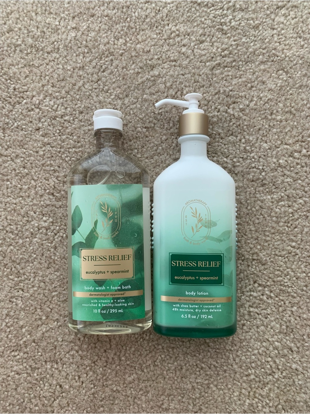 Stress Relief Eucalyptus + Spearmint Body Wash & Lotion Set